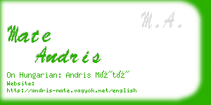 mate andris business card